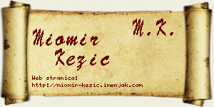 Miomir Kezić vizit kartica